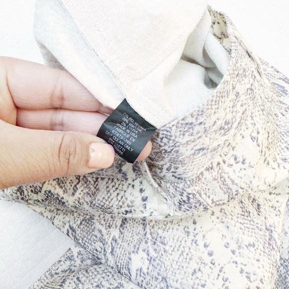 Jay Godfrey Snakeprint Pants Gray White Skinny Size 4 - Picture 7 of 8